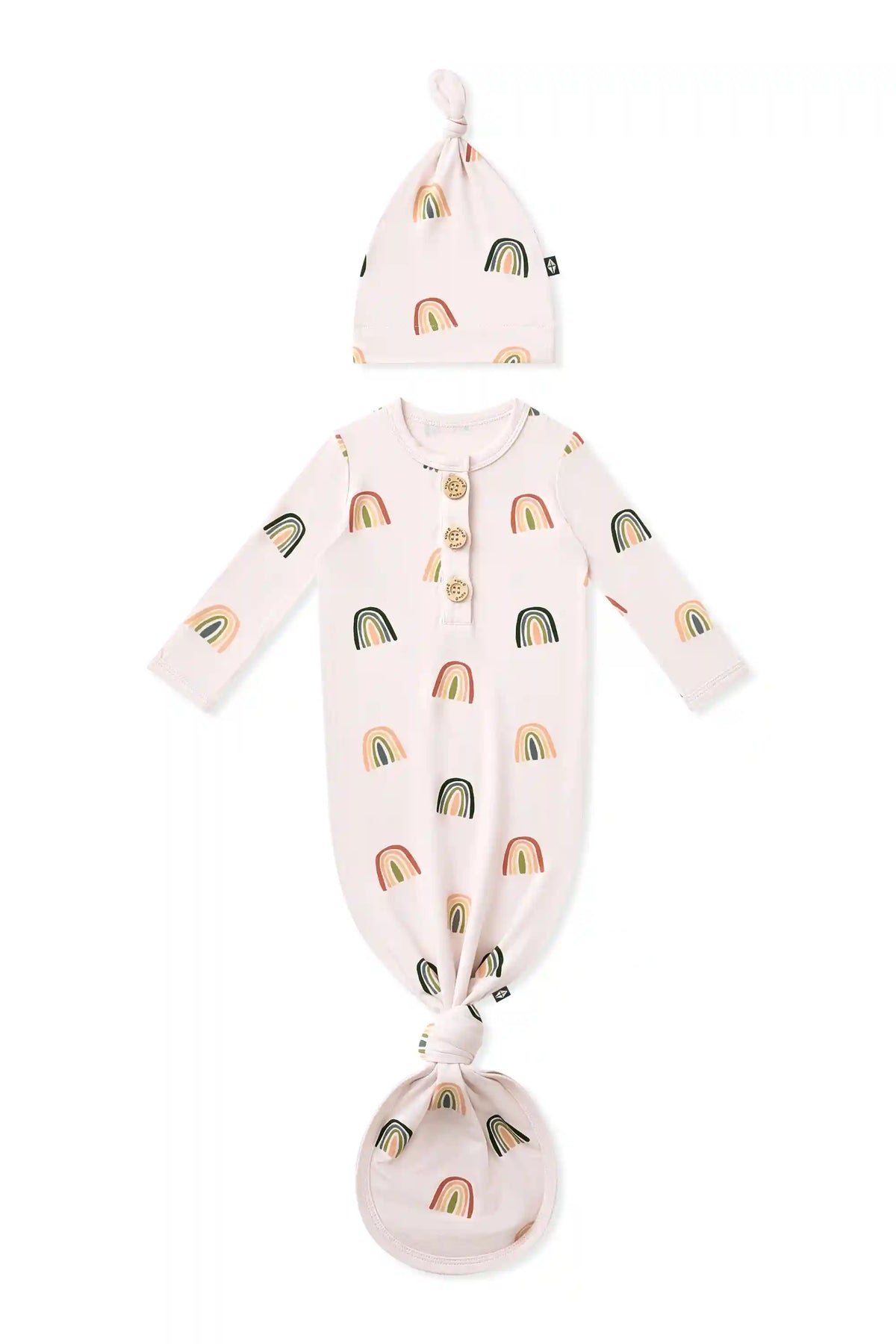 Knotted Gown with Hat Set in Retro Rainbow