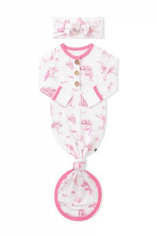 Knotted Gown with Bow Set in Toile Ballet