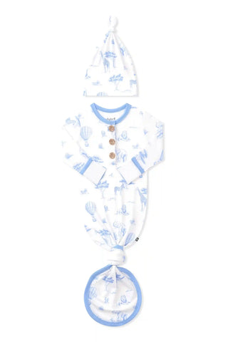 Knotted Gown with Hat Set in Toile Safari