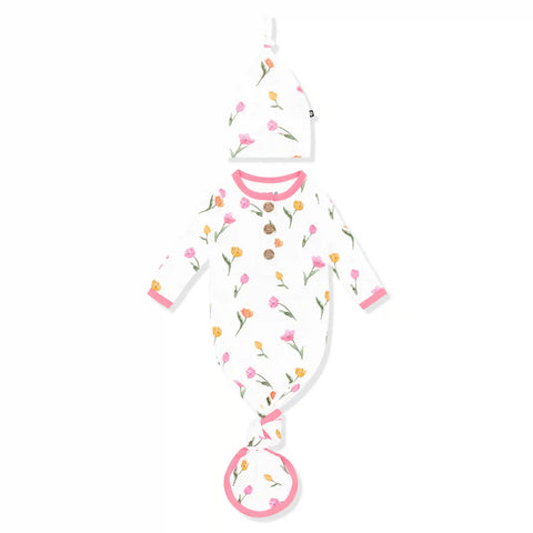 Knotted Gown with Hat Set in Tulip