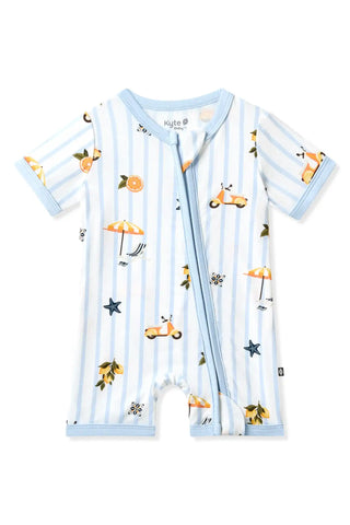 Zipper Shortall Romper in Amalfi Coast