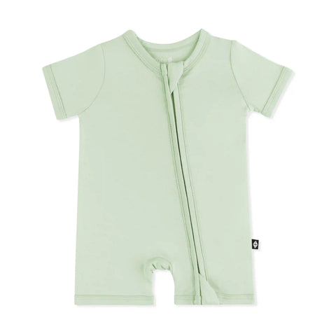 Zipper Shortall Romper in Basil