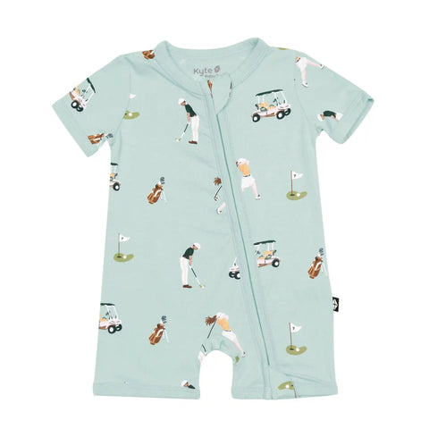 Zippered Shortall Romper in Golf