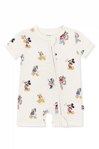 Zipper Shortall Romper in Mickey Mouse and Friends