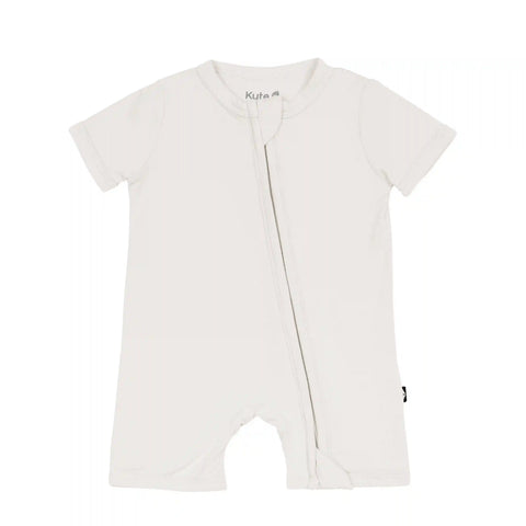Zippered Shortall Romper in Oat