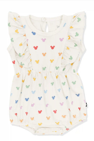 Bubble Romper in Pastel Mickey Mouse