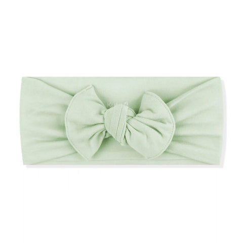 Knotted Bow Headband in Basil