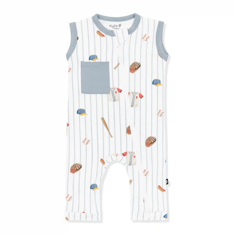 Zippered Sleeveless Romper in Home Run