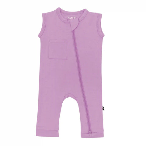 Zippered Sleeveless Romper in Poi