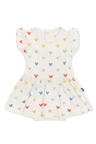 Twirl Bodysuit Dress in Pastel Mickey Mouse
