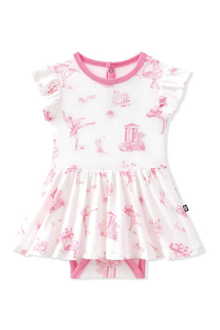 Twirl Bodysuit Dress in Toile Ballet