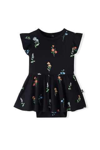 Twirl Bodysuit Dress in Midnight Wildflower