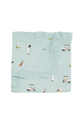 Ruffle Baby Blanket in Golf 0.5