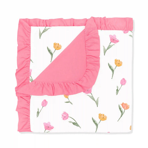 Ruffle Baby Blanket in Tulip 0.5