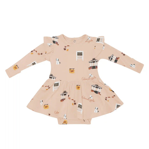 Long Sleeve Twirl Bodysuit Dress in Gilmore Girls