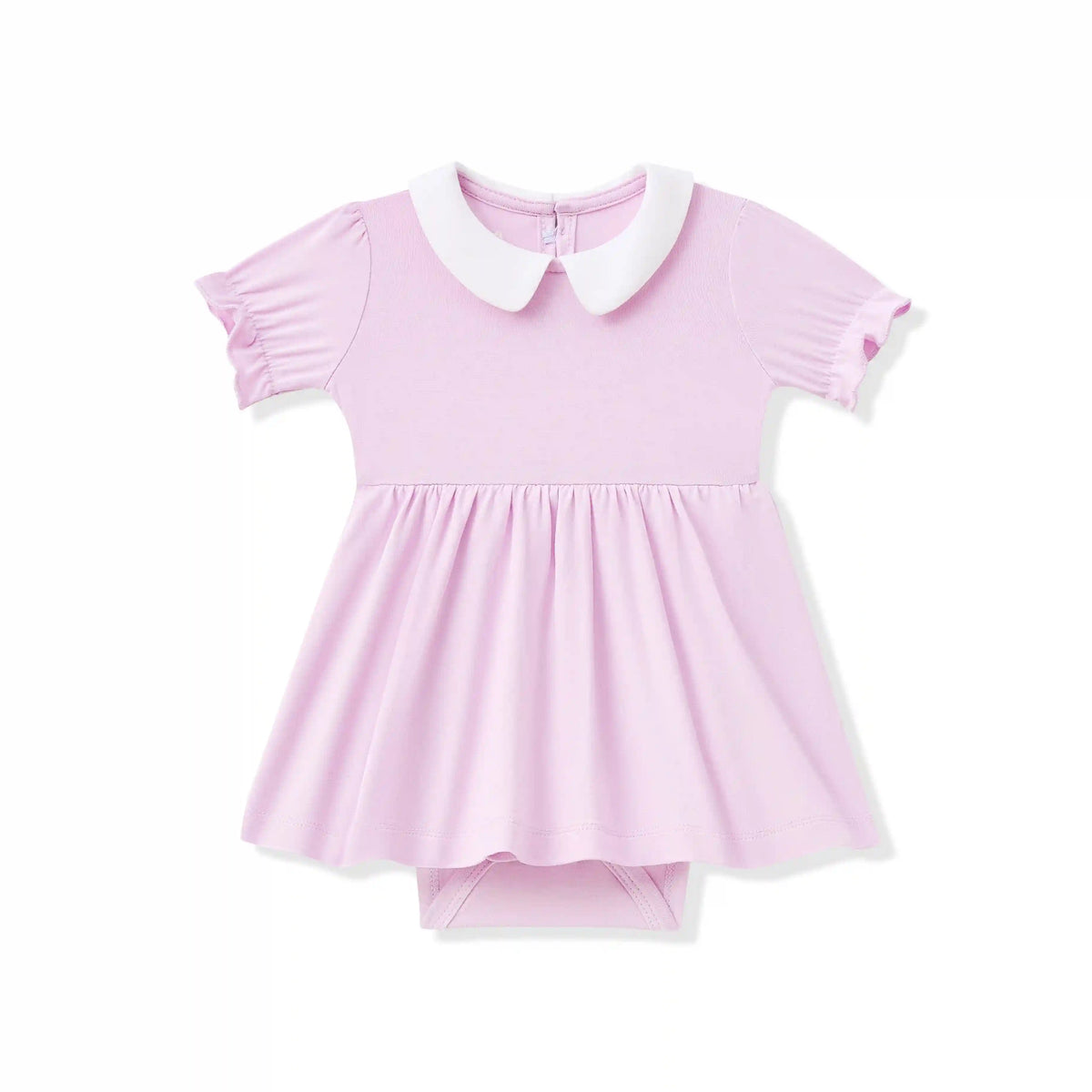 Peter Pan Collar Bodysuit Dress in Thistle