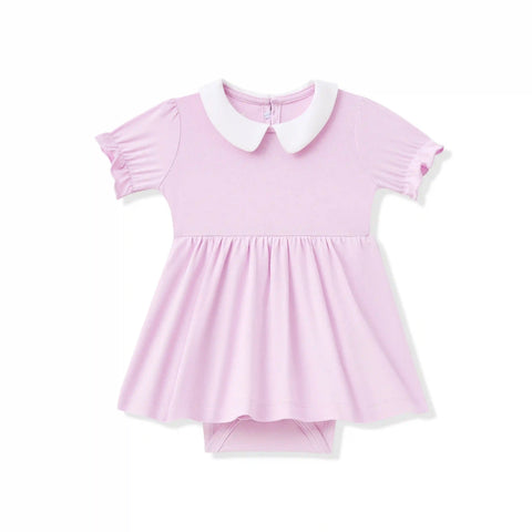 Peter Pan Collar Bodysuit Dress in Thistle