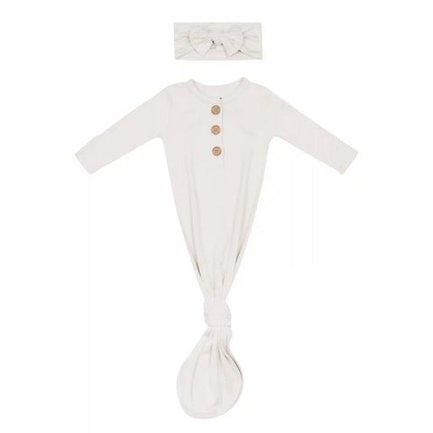 Knotted Gown with Bow Set in Oat