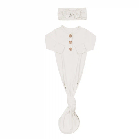 Knotted Gown with Bow Set in Oat
