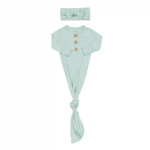 Knotted Gown with Bow Set in Sage