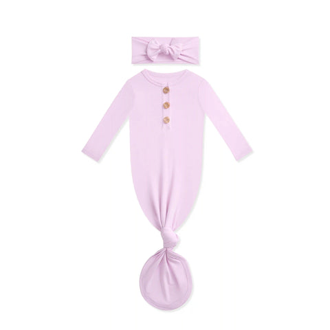 Knotted Gown with Bow Set in Thistle