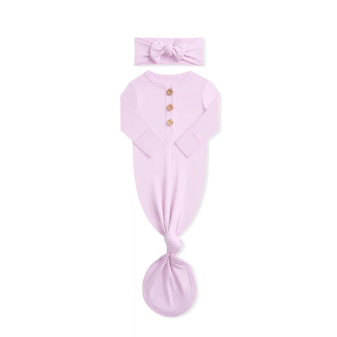 Knotted Gown with Bow Set in Thistle