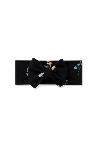 Bow Headband in Midnight Wildflower