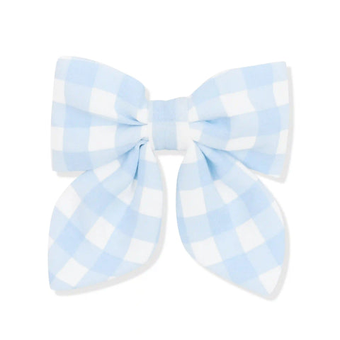 Medium Alligator Clip Bow in Gingham Breeze