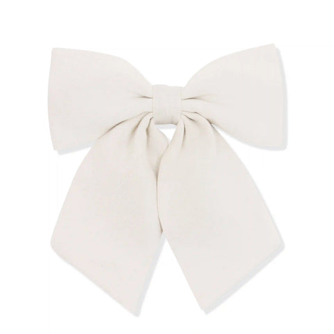 Large Alligator Clip Bow in Oat