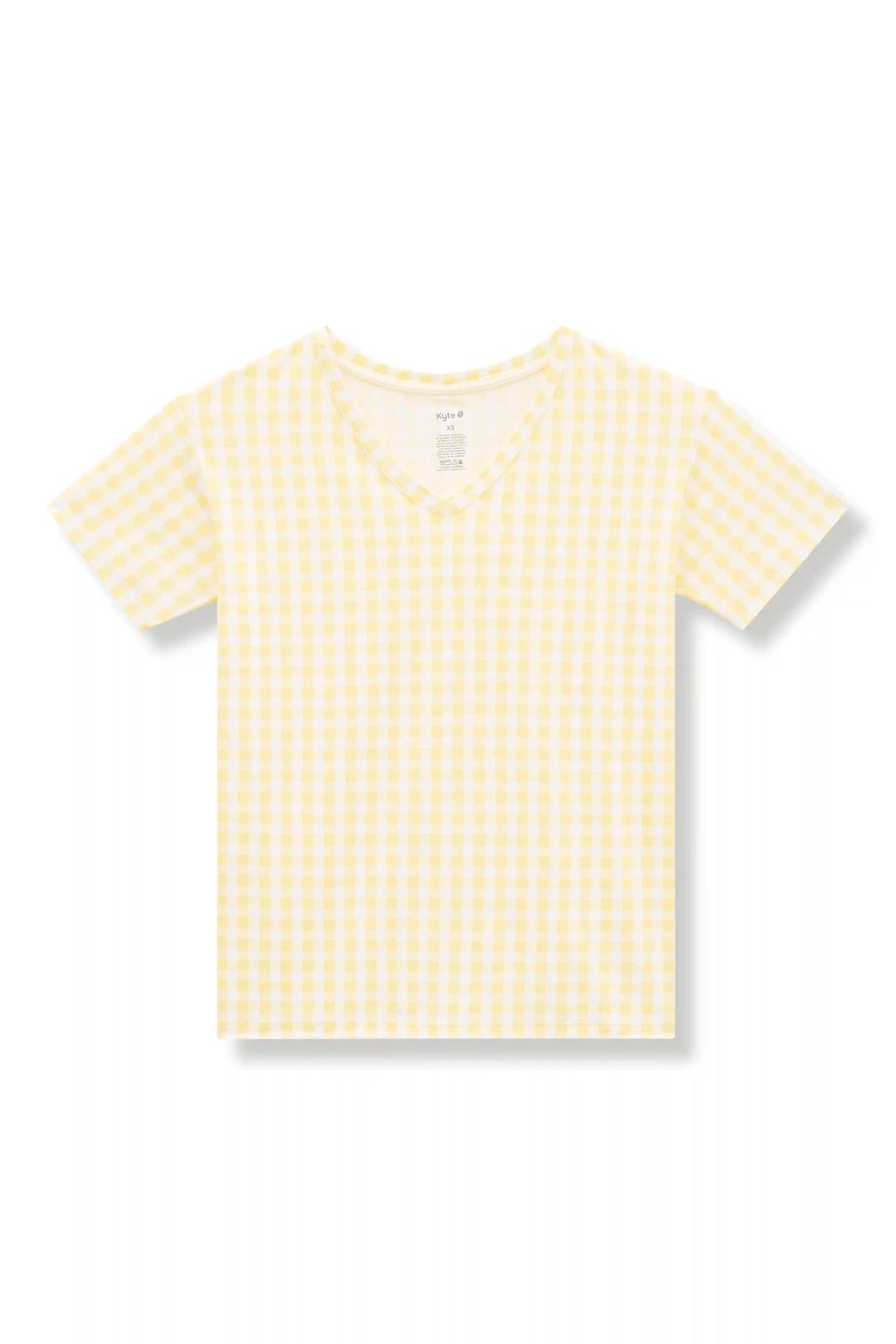 Women's Oversized V-Neck Tee in Gingham Chamomile