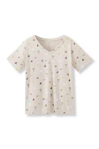 Women's Oversized V-Neck Tee in Starry Icon
