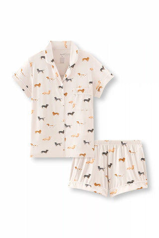 Women's Short Sleeve Pajama Set in Dachshund