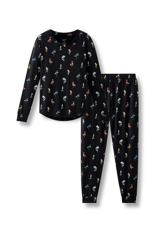 Women's Jogger Pajama Set in Midnight Wildflower
