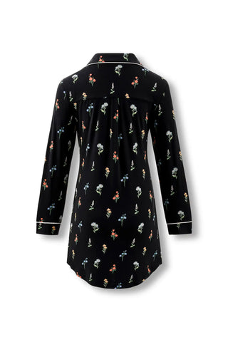 Long Sleeve Women’s Nightshirt in Midnight Wildflower