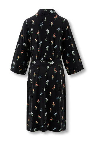 Women’s Kimono Robe in Midnight Wildflower
