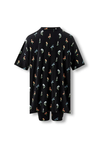 Women’s Biker Short Set in Midnight Wildflower