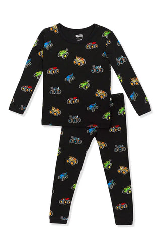 Long Sleeve Pajamas in Monster Truck