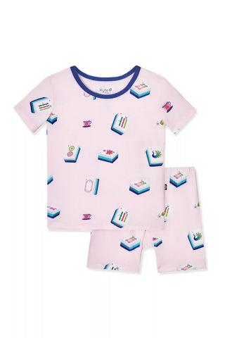 Short Sleeve Pajamas in Sakura Mahjong