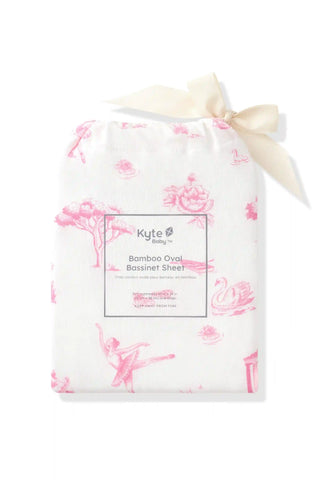 Oval Bassinet Sheet in Toile Ballet