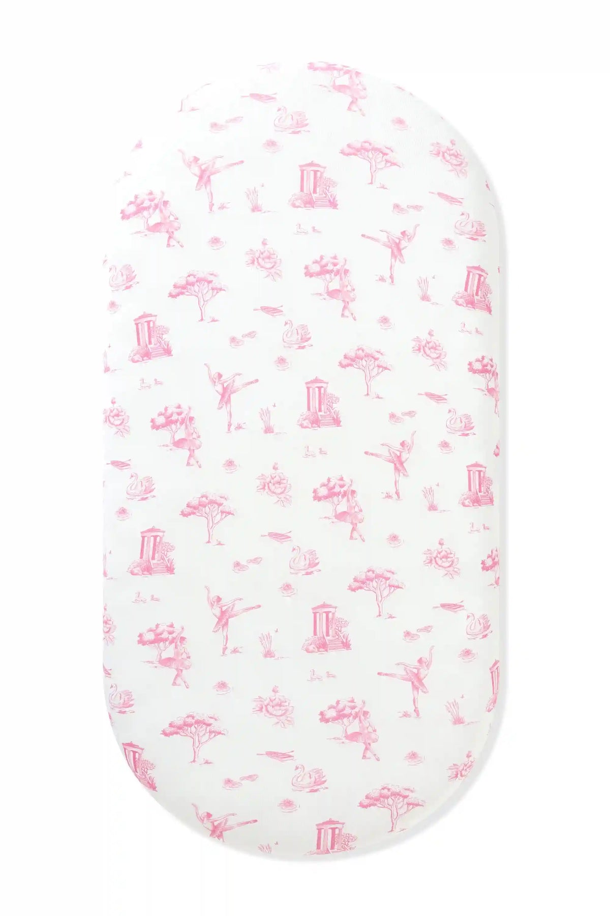 Oval Bassinet Sheet in Toile Ballet