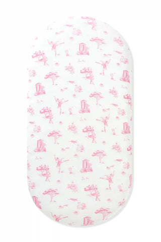 Oval Bassinet Sheet in Toile Ballet