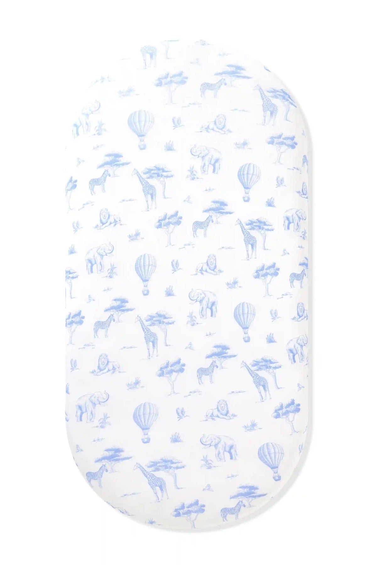 Oval Bassinet Sheet in Toile Safari