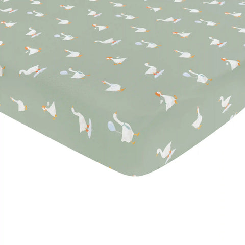 Mini Crib Sheet in Silly Goose
