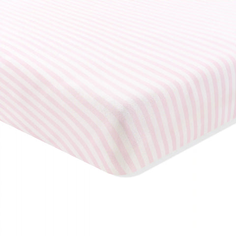 Crib Sheet in Small Sakura Stripe
