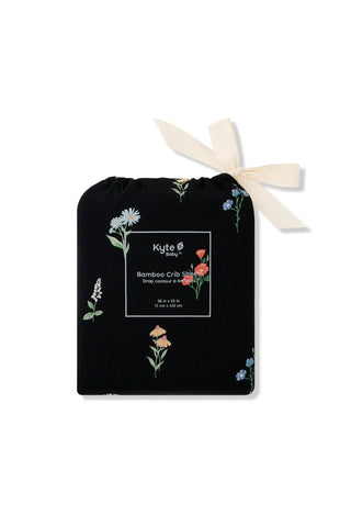Crib Sheet in Midnight Wildflower
