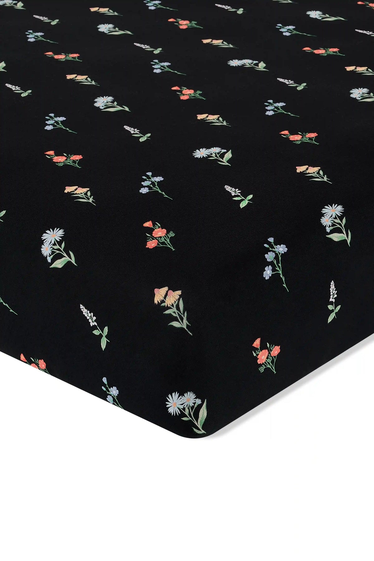 Crib Sheet in Midnight Wildflower