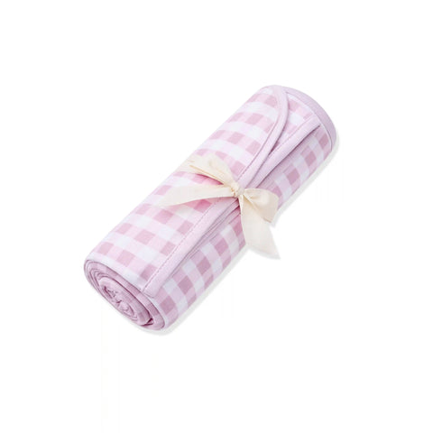 Swaddle Blanket in Gingham Thistle