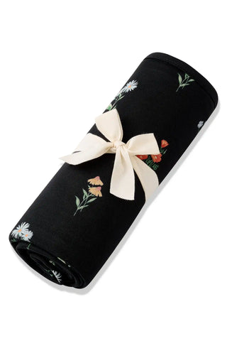 Swaddle Blanket in Midnight Wildflower