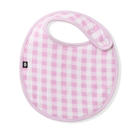 Cushy Bib in Gingham Thistle
