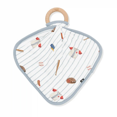 Lovey in Home Run with Removable Wooden Teething Ring